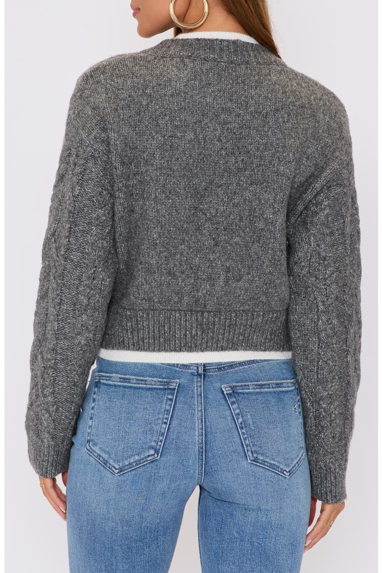 Isla Layered Cable Knit Sweater, Alternate, color, CHARCOAL