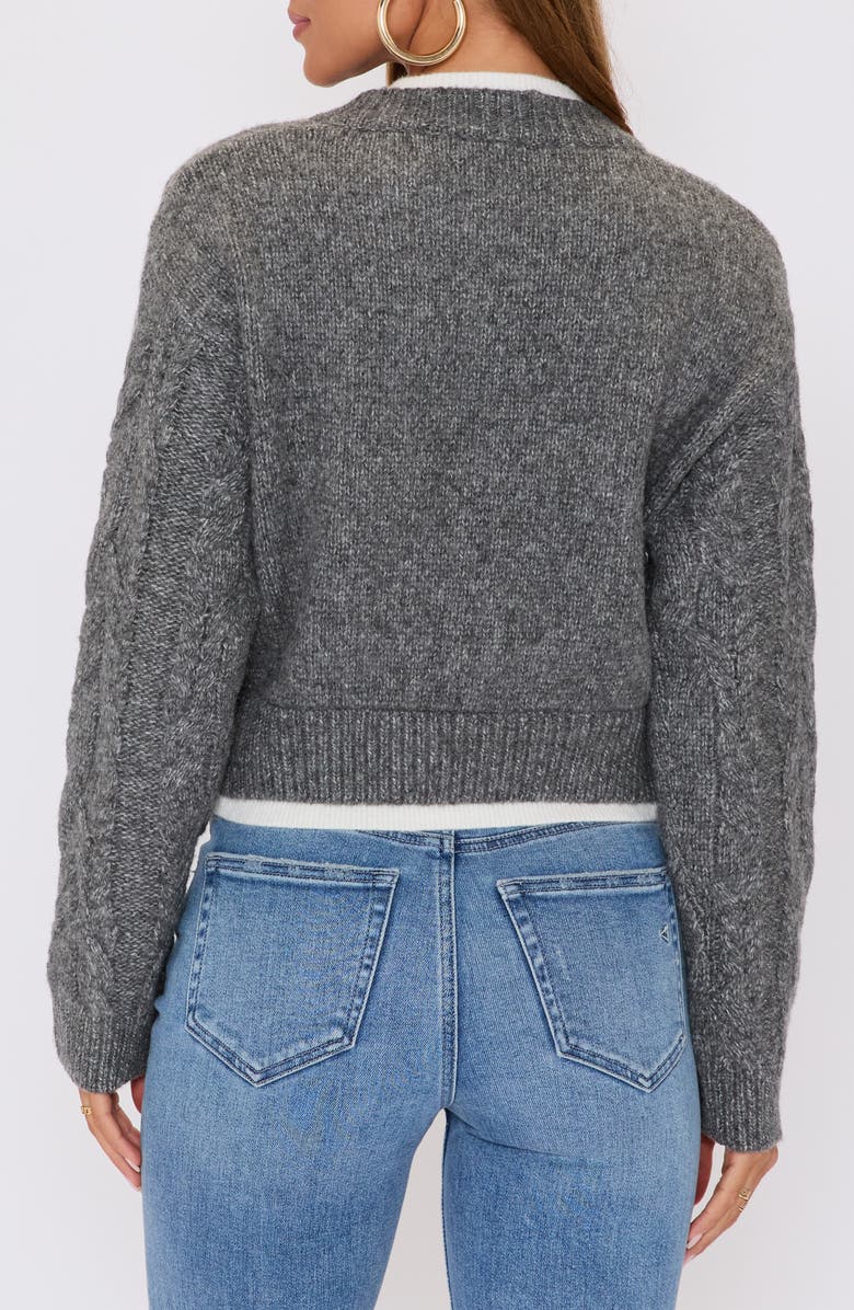 VICI Collection Isla Layered Cable Knit Sweater, Alternate, color, Charcoal