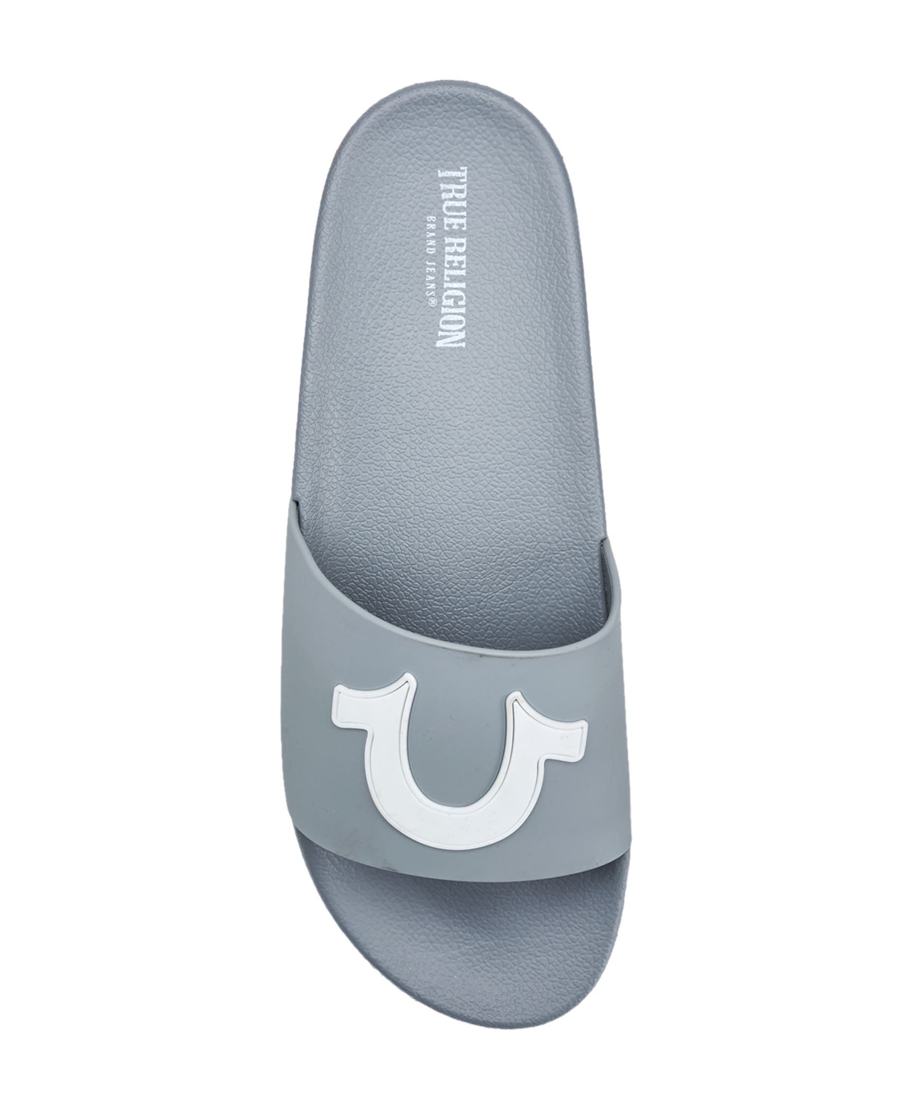 True Religion 112 Logo Slide, Alternate, color, Gray