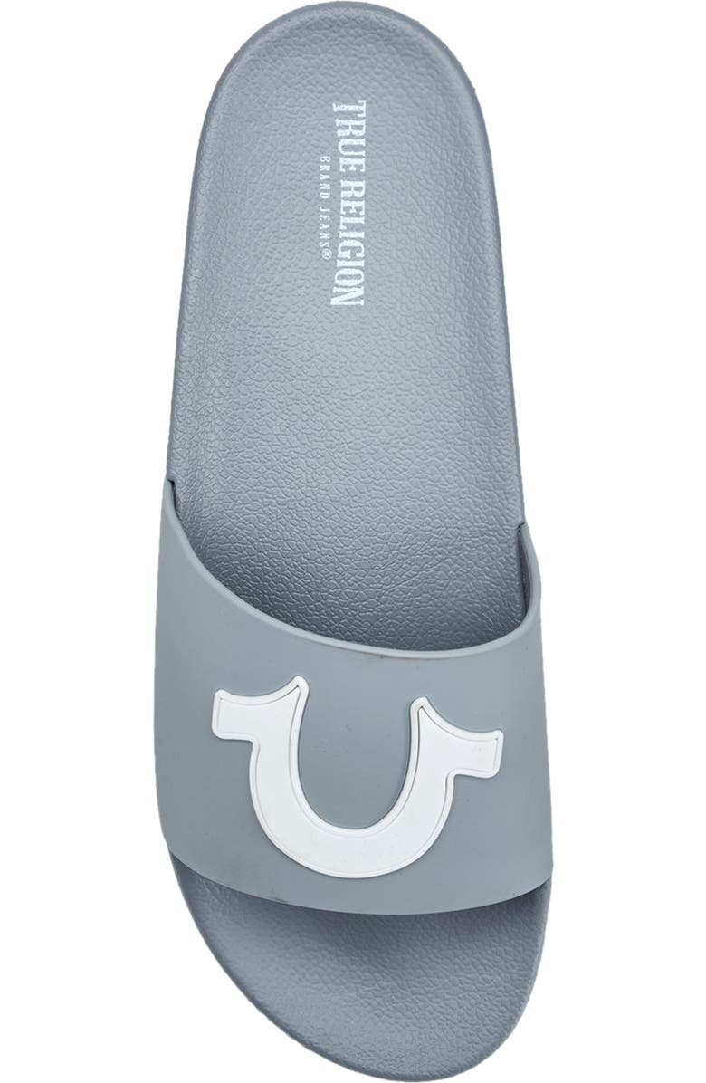 True Religion 112 Logo Slide, Alternate, color, Gray