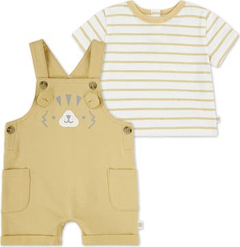 Print Organic Cotton T-Shirt & Overalls Set