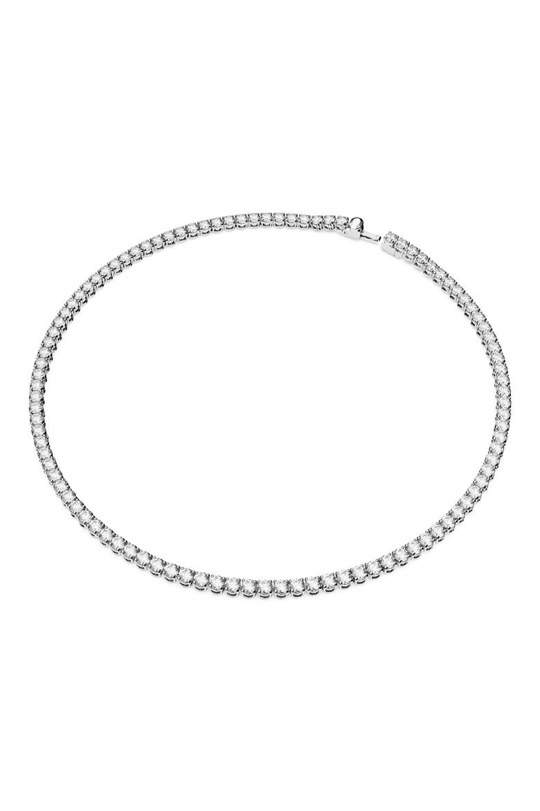 Matrix Tennis Necklace, Main, color, SILVER/ WHITE