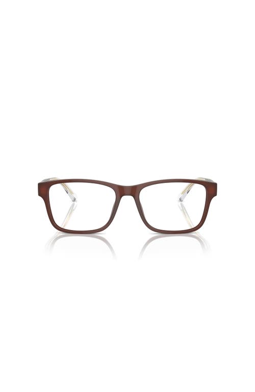 Emporio Armani 53mm Rectangle Optical Glasses In Brown