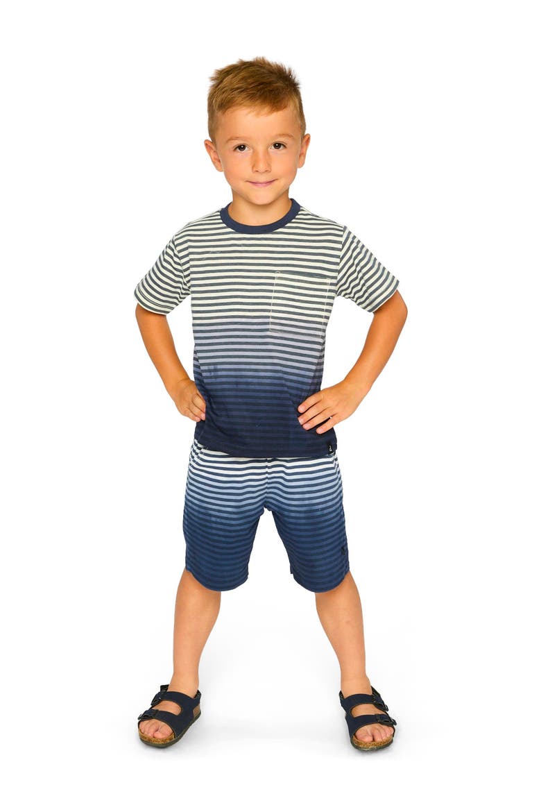 Organic Cotton Gradient Stripes Shorts, Alternate, color, Striped Gradient Blue
