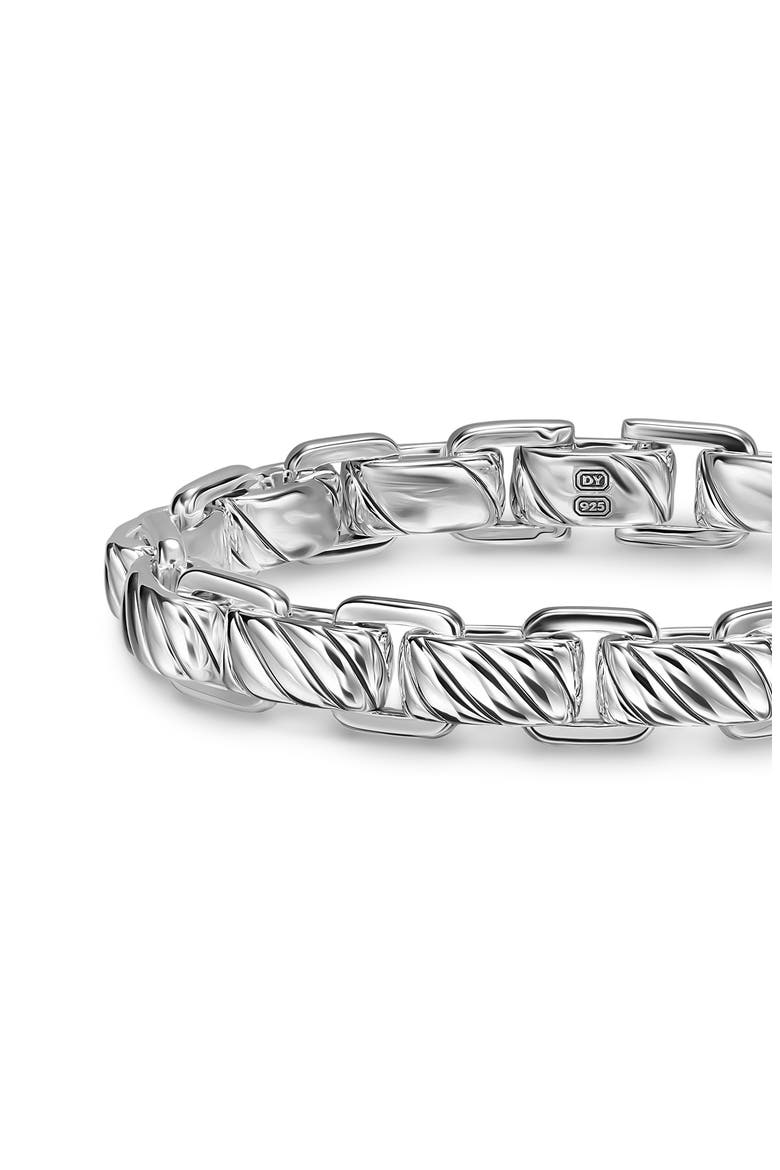 Men's Sculpted Cable Link Bracelet in Sterling Silver, Alternate, color, SILVER