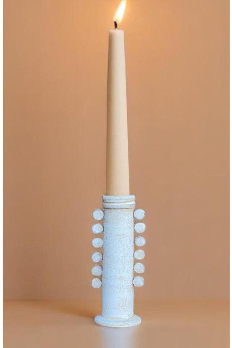 Celia Candle Holder, Main, color, White