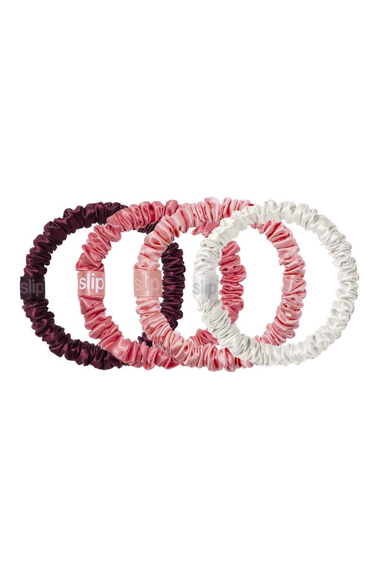 Pure Silk 4-Pack Skinny Scrunchie Ornament $34 Value, Alternate, color, CANDY CANE