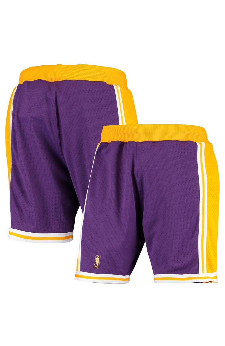 Mitchell & Ness Men's Mitchell & Ness Purple Los Angeles Lakers 1996-1997 Hardwood Classics Throwback Authentic Shorts, Alternate, color, 