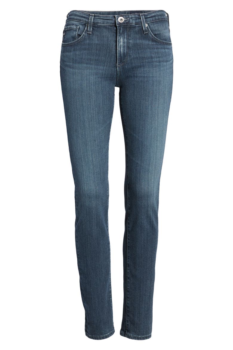 'The Prima' Mid Rise Cigarette Skinny Jeans, Alternate, color, PACIFIC INDIGO