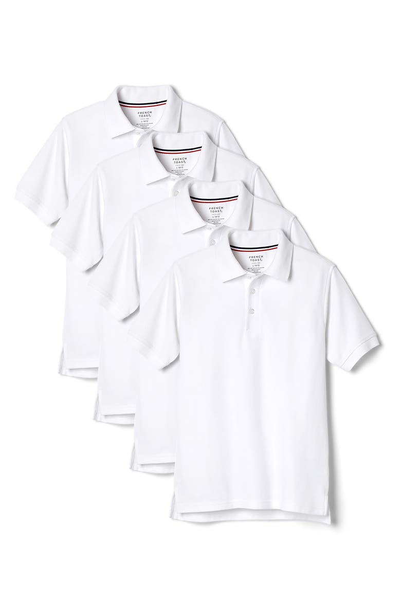 FRENCH TOAST Kids' 4-Pack Sport Polo Shirts, Main, color,