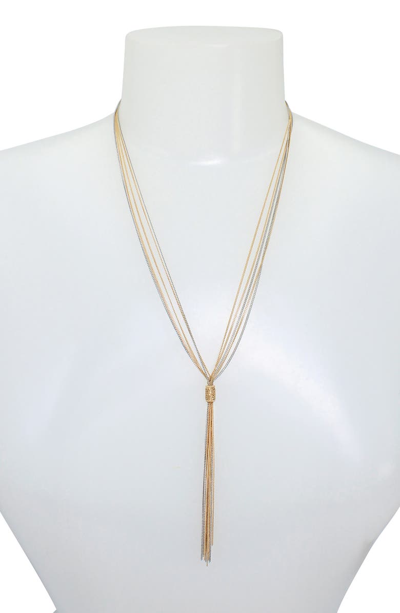 AllSaints Curb Chain Draped Y-Necklace, Alternate, color, Gold