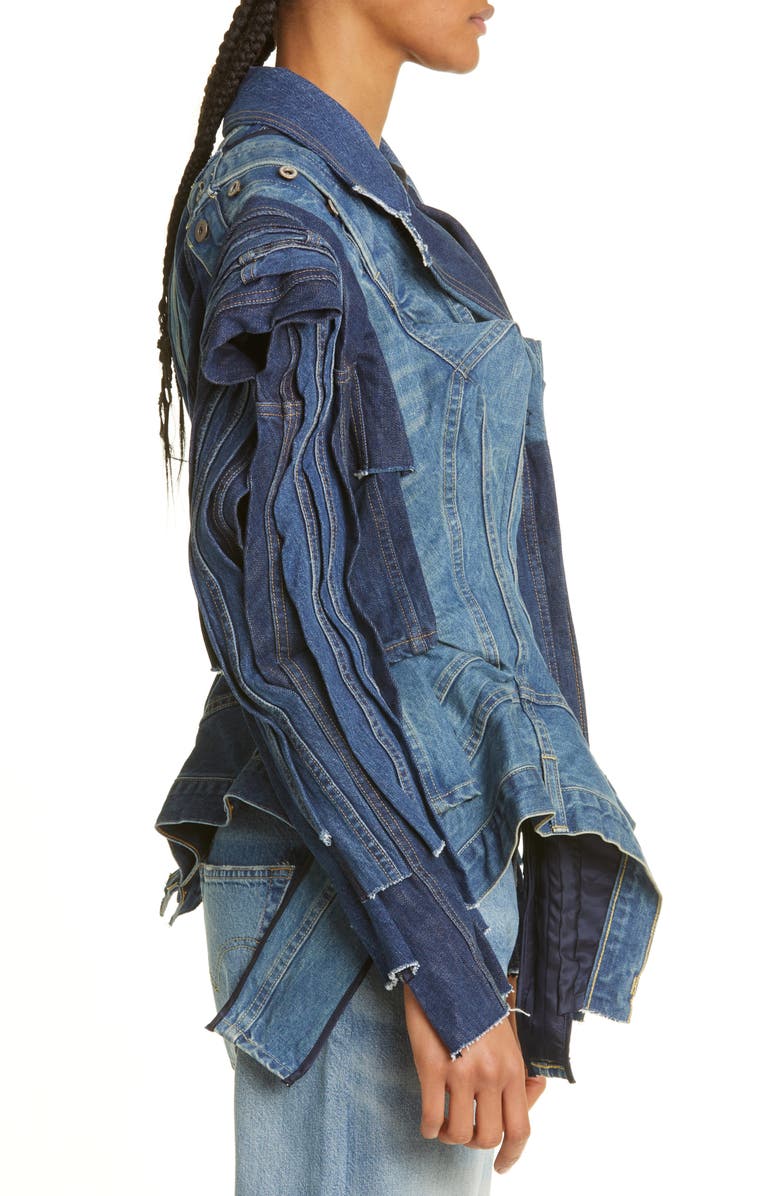 Junya Watanabe Patchwork Denim Jacket, Alternate, color,