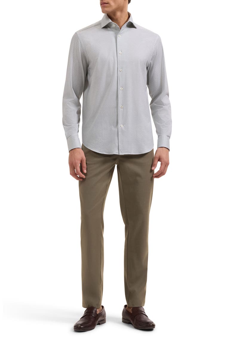 Devon OoohCotton® Geo Print Button-Up Shirt, Alternate, color, OLIVE