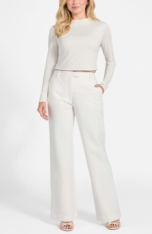 Guess Emy High Waist Straight Leg Pants In White