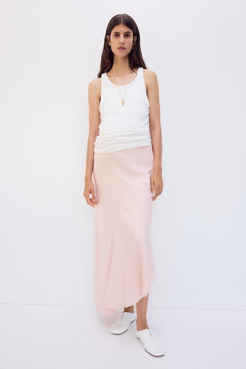 Mama Asymmetric Satin Skirt