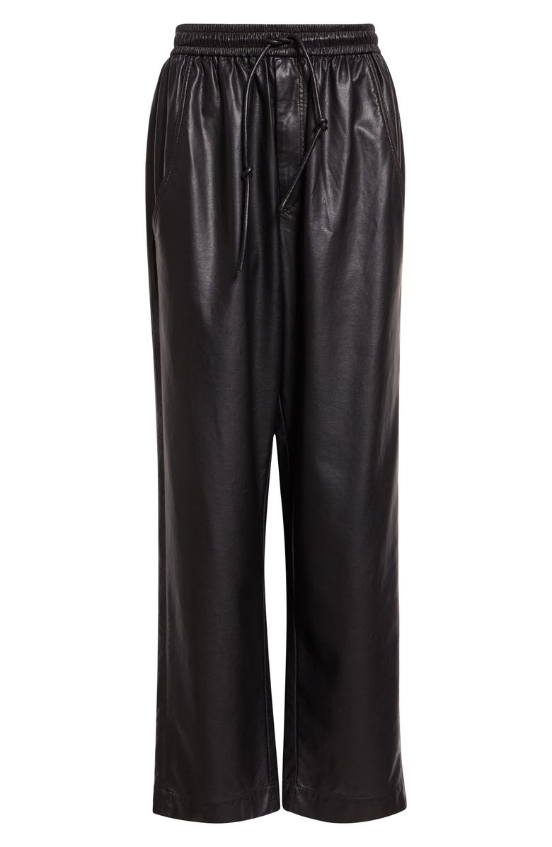 Isabel Marant Étoile Nereane Faux Leather Drawstring Pants, Alternate, color, Black