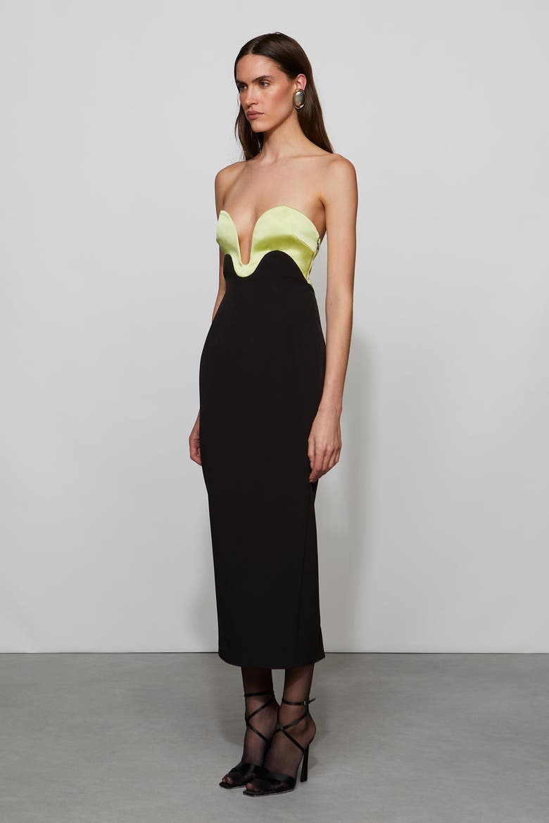 Bridgette Dress, Alternate, color, Black/Celery