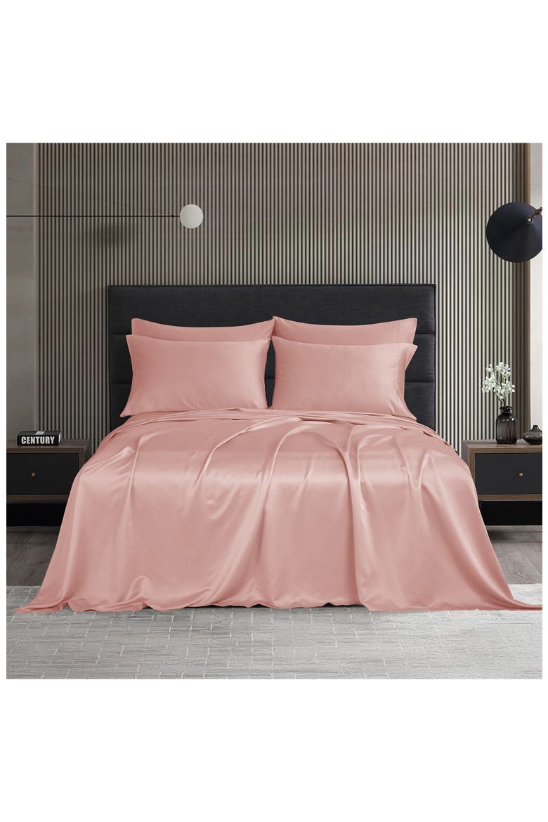 Solid Satin Deep Pocket 6-Piece Sheet Set, Alternate, color, DUSTY MAUVE