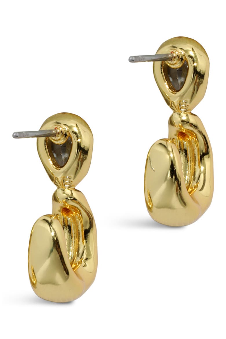 Asterales Pear Cubic Zirconia Small Hoop Earrings, Alternate, color, STONES