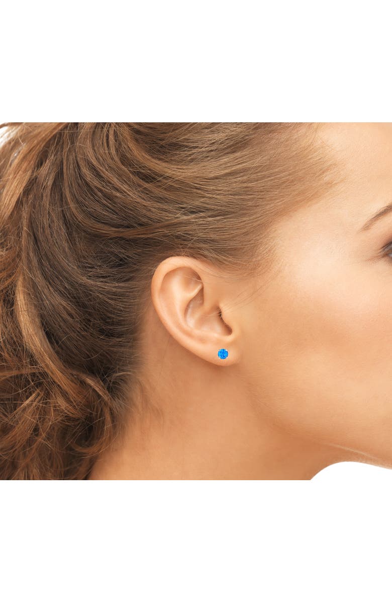 Donatello Gian Sterling Silver Round Opal Earrings, Alternate, color, Blue