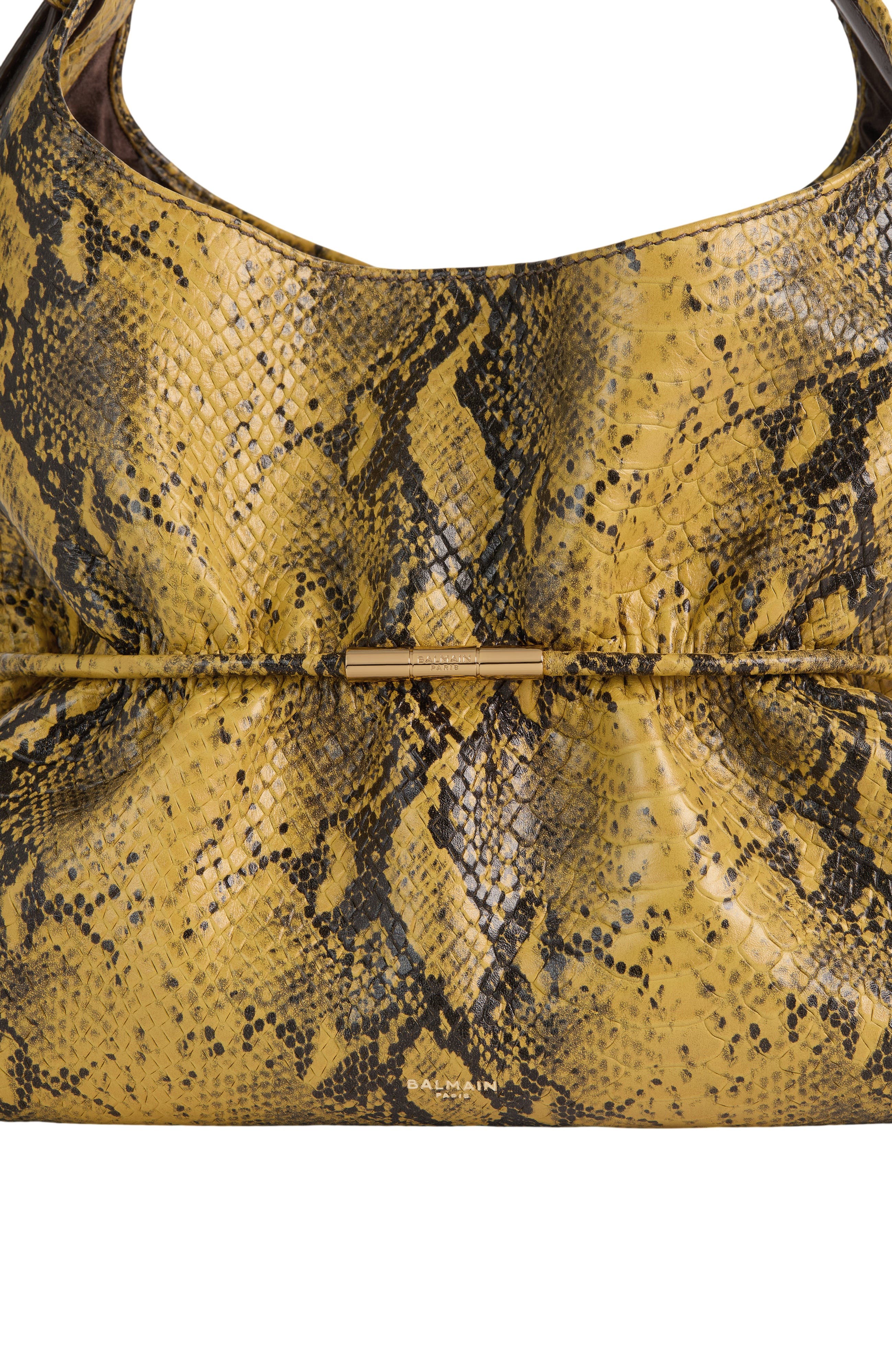 Sphynx Medium Bag in Python-Effect Leather, Alternate, color, yellow