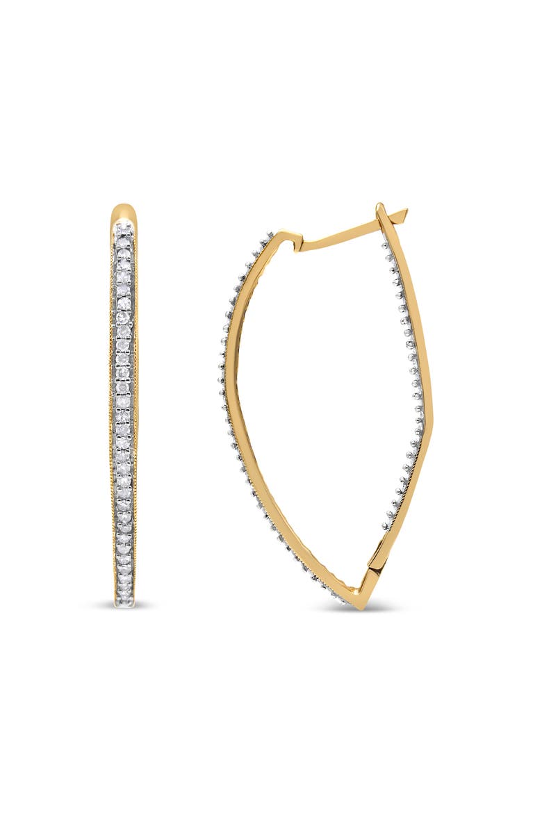 10k Yellow Gold Round Diamond Earrings, Alternate, color, Yellow