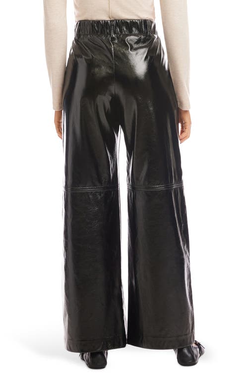 Fifteen Twenty Lara Faux Leather Wide Leg Pants In Black