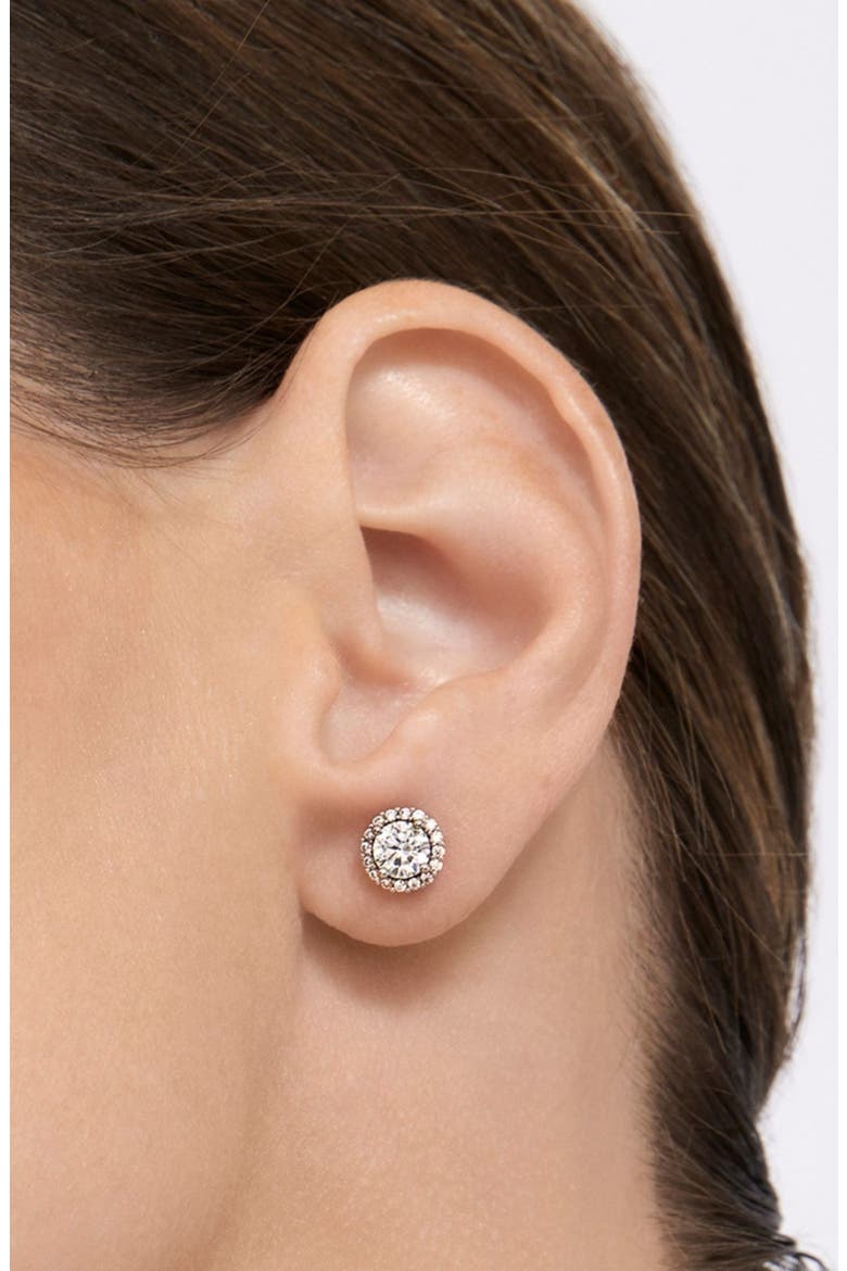 Crystal Halo Pendant Necklace & Stud Earrings Set, Alternate, color, SILVER