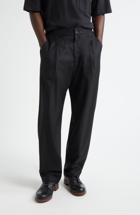 Wool Blend Straight Leg Pants