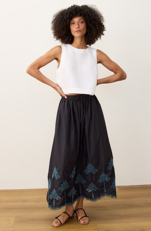 Marine Layer Ryland Eyelet Embroidered Skirt In Blue