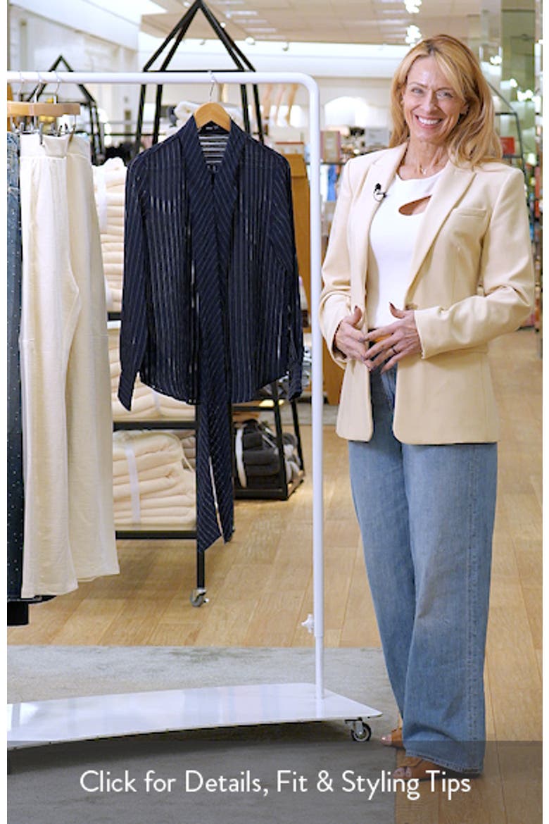 Stripe Tie Neck Top video