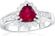 SOUZANA by Suzy Levian 18K Gold Trillion-Cut Ruby & Diamond Ring