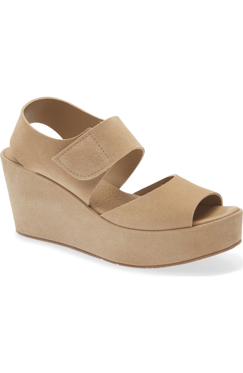 Pedro Garcia Helen Platform Wedge Sandal, Main, color, Dijon Castoro