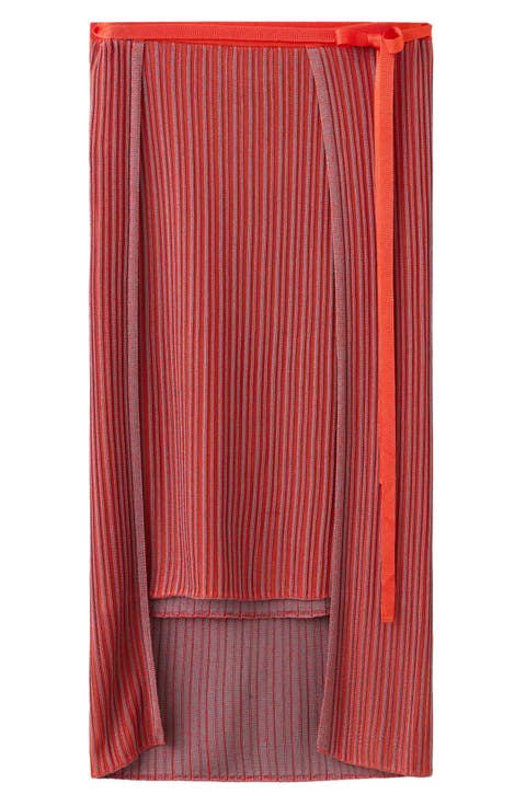Ribbed Overlay Midi Skirt