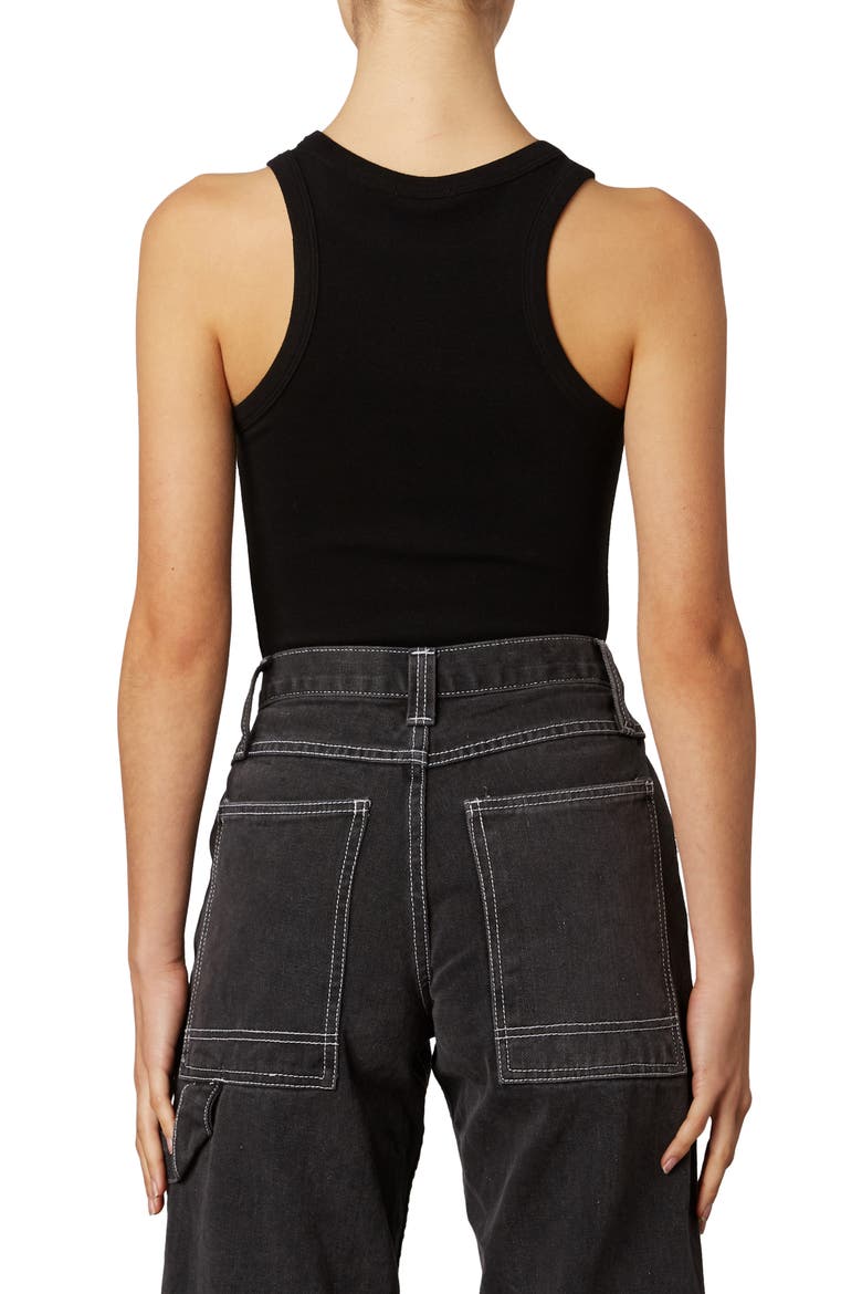 Jersey Racer Tank, Alternate, color, BLACK