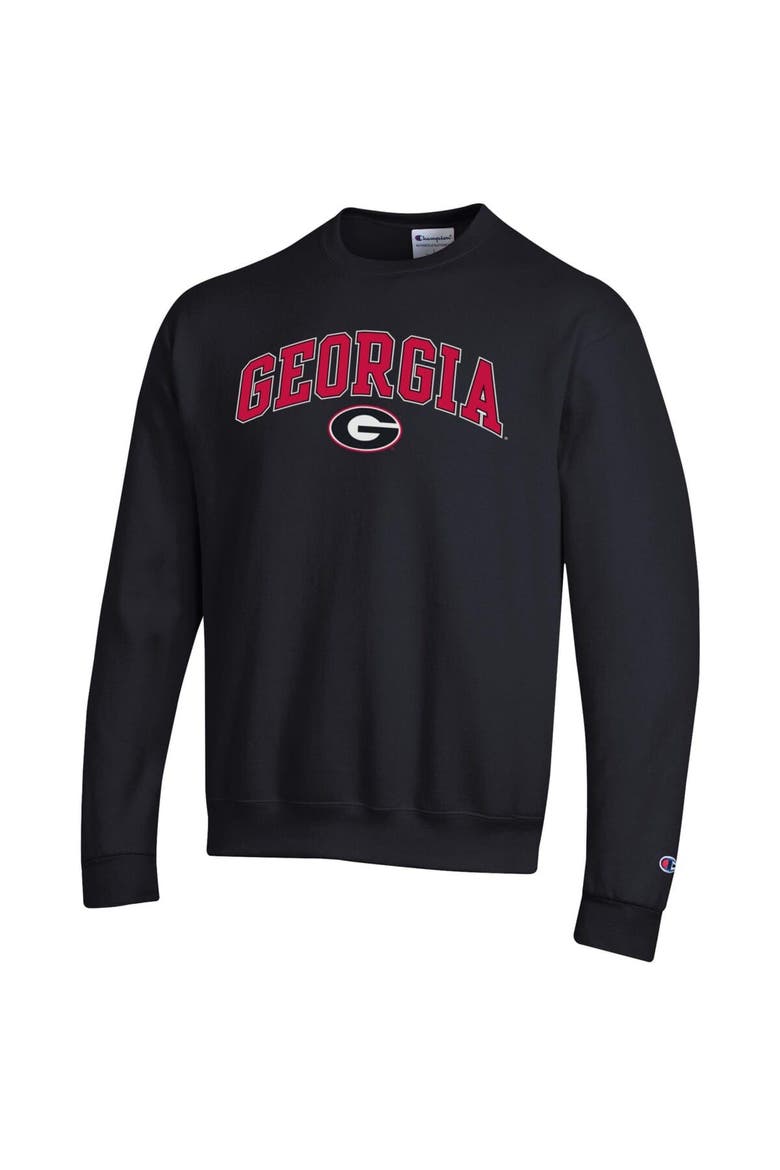 Men's Champion  Black Georgia Bulldogs Arch Over Logo Pullover Sweatshirt, Alternate, color, Black