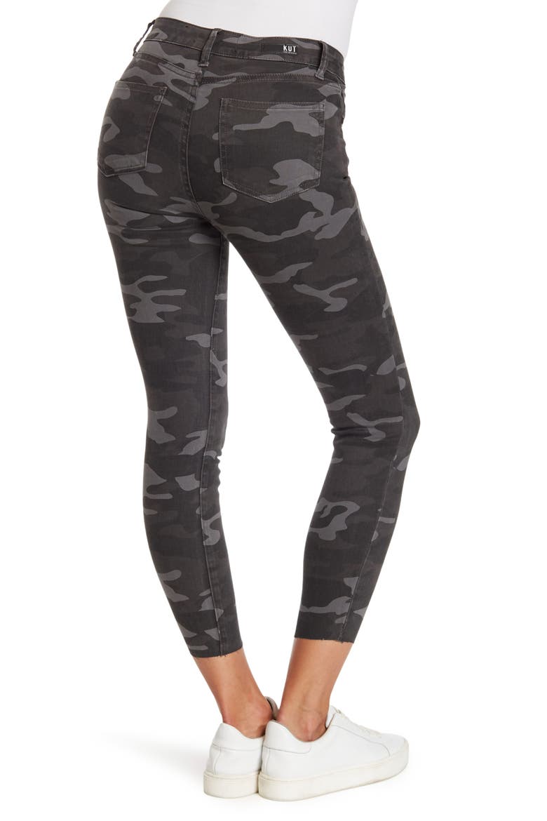 Connie High Waist Raw Hem Ankle Skinny Jeans, Alternate, color, BLACK/ GREY