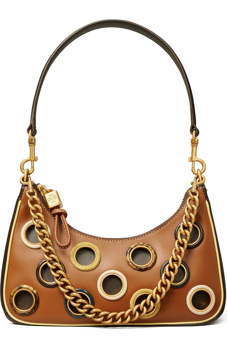 Tory Burch Mercer Grommet Small Crescent Bag, Main, color,