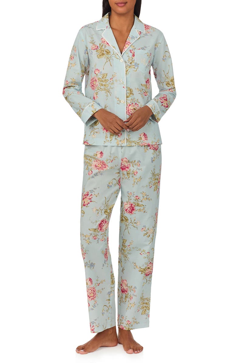 Lauren Ralph Lauren Print Cotton Blend Pajamas, Main, color,