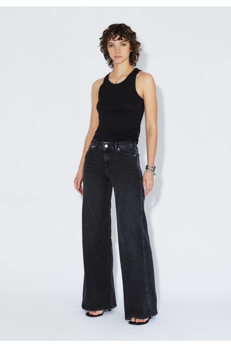 Zila Mid Wide Jeans, Main, color, Black Mist