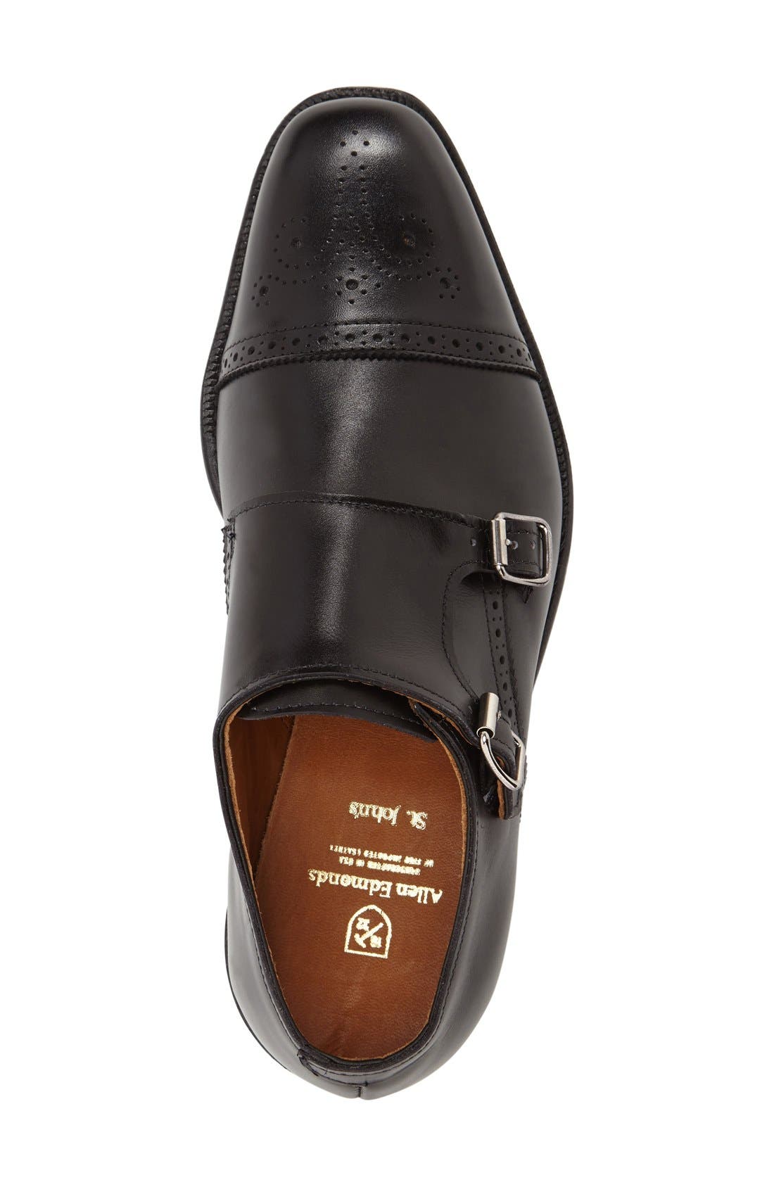 St. Johns Double Monk Strap Shoe, Alternate, color, BLACK