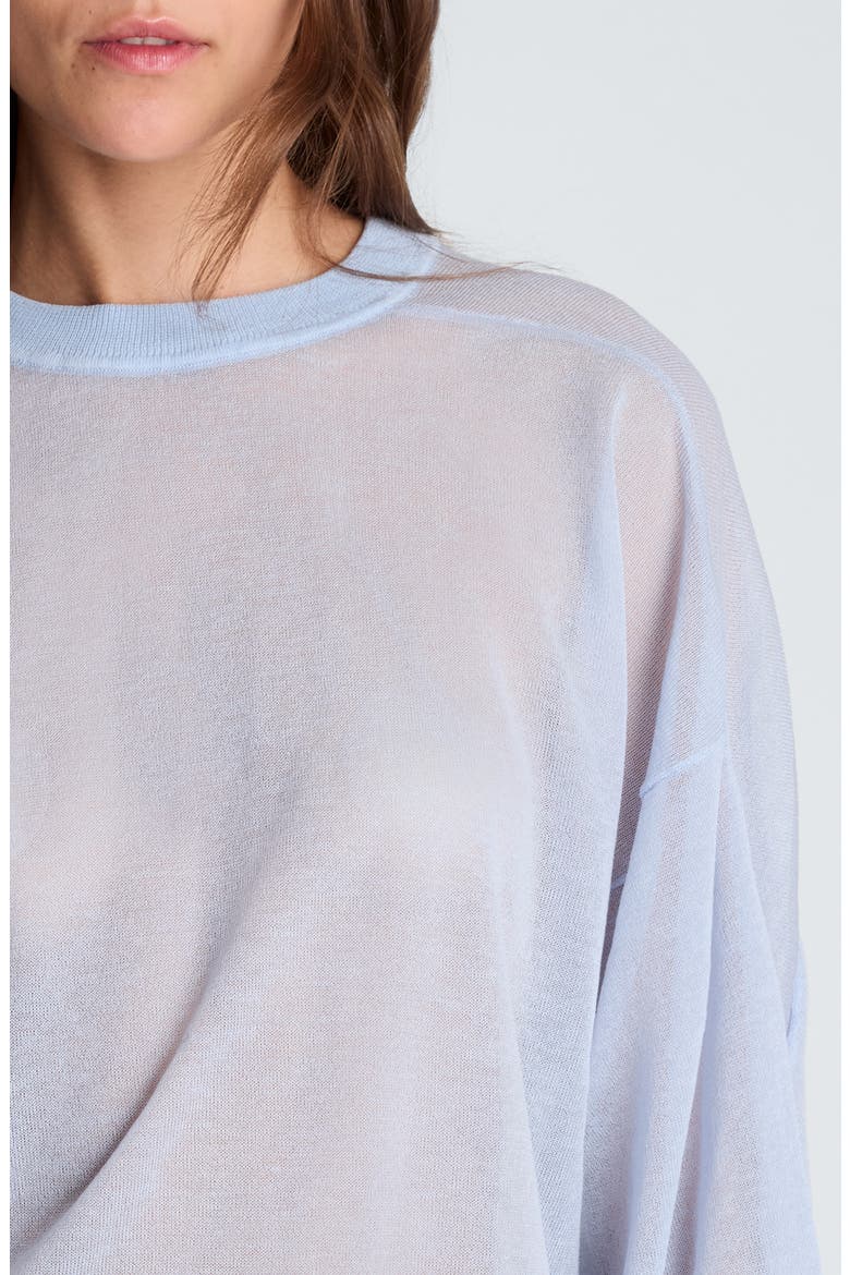 Sheer Crewneck Sweater, Alternate, color, SERENE BLUE