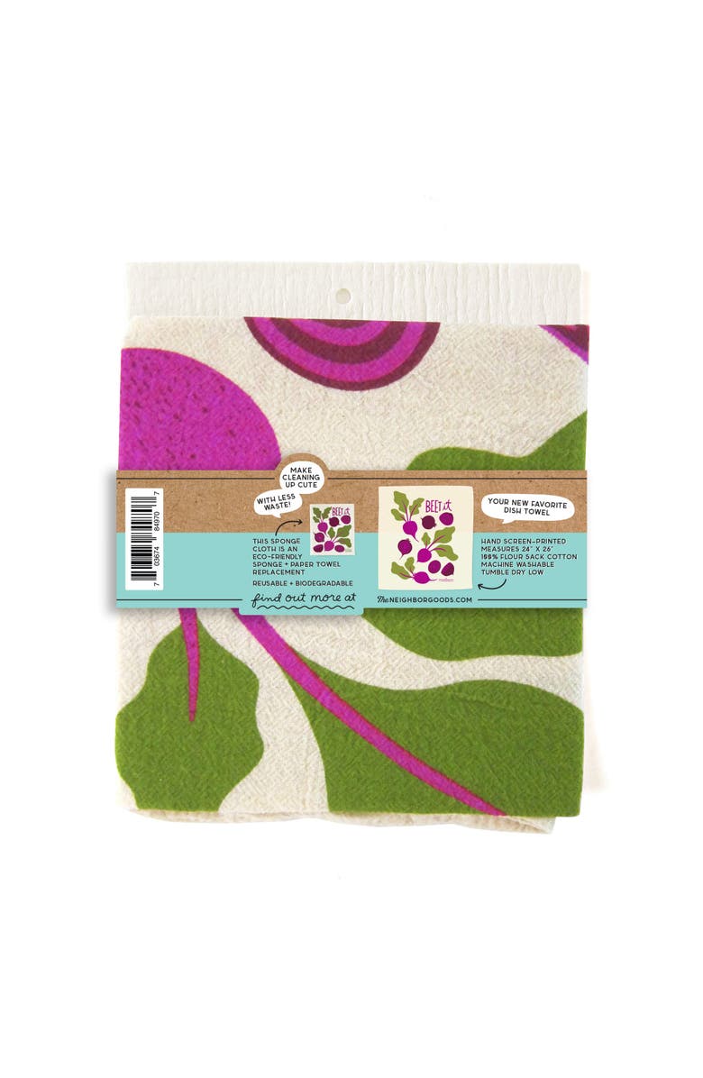 The Neighborgoods Beet Dish Towel + Sponge Cloth Gift Set, Alternate, color, Purple