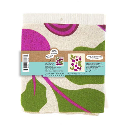 The Neighborgoods Beet Dish Towel + Sponge Cloth Gift Set In Multi