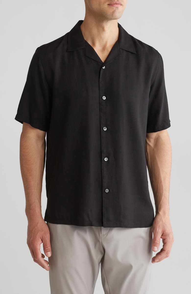 Theory Noll Short Sleeve Lyocell Button-Up Camp Shirt, Main, color, 
