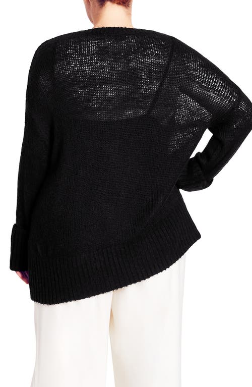 City Chic Ruby Tunic Sweater In Black