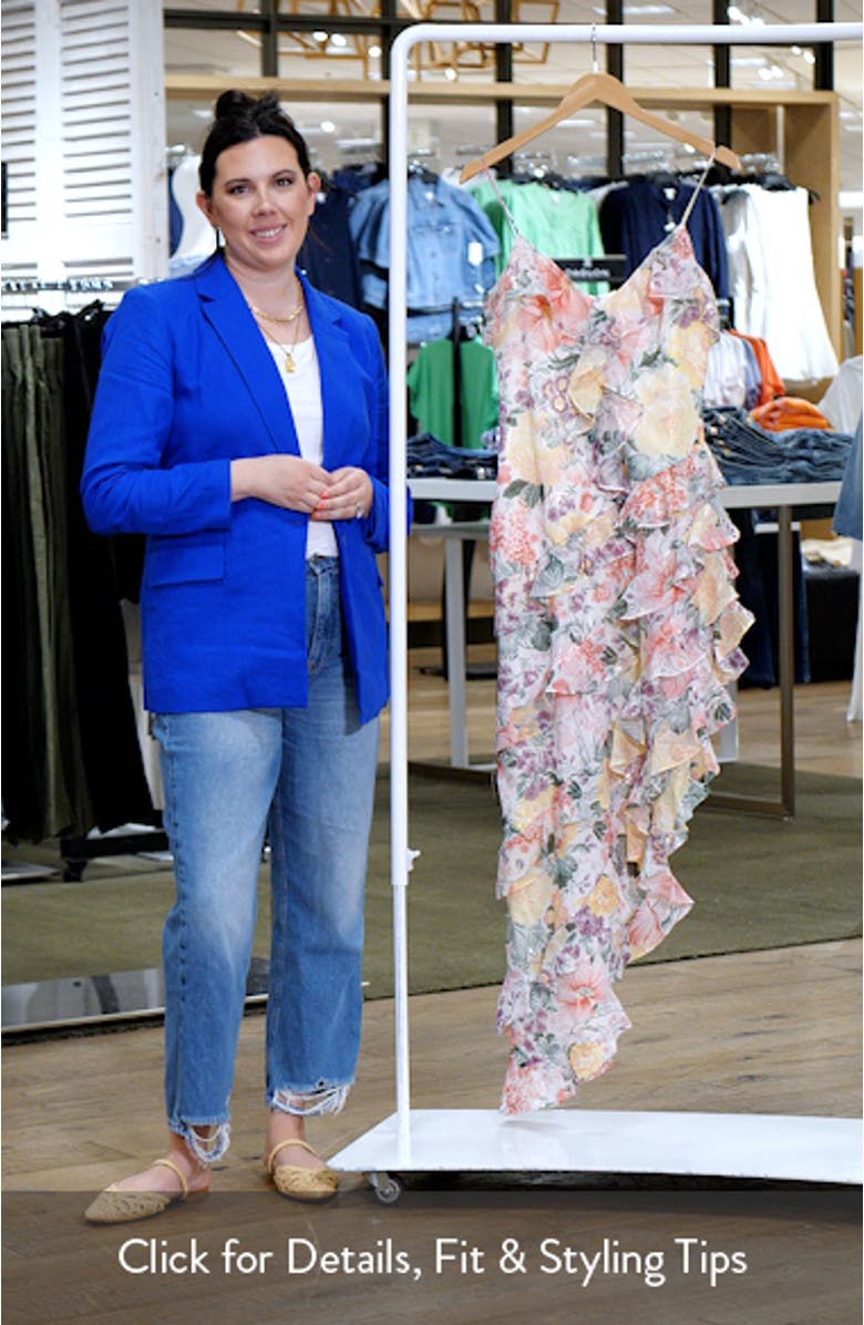 Josefina Metallic Floral Ruffle Detail Gown, sales video thumbnail