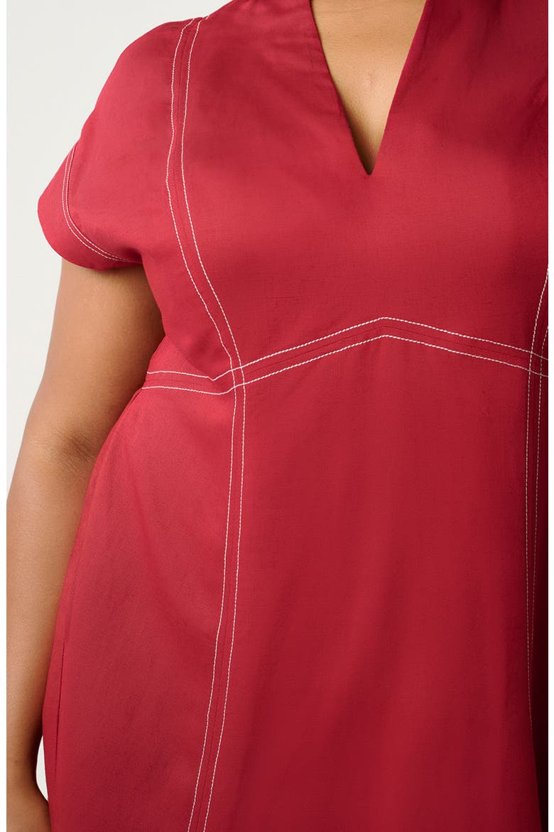 Arden Linen Blend Empire Waist Dress, Alternate, color, RASPBERRY