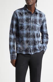 MIDNIGHT RODEO Laurel Canyon Plaid Flannel Graphic Shirt