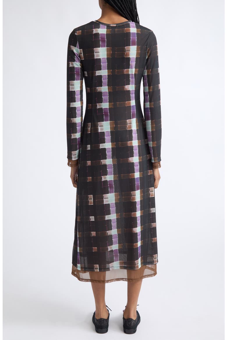 Cardio Yuri Long Sleeve Maxi Dress, Alternate, color, CHOCOLATE PAINTED PLAID